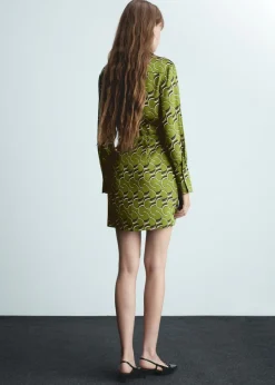 MANGO Sukienki I Kombinezony*Sukienka satynowa ze wzorem