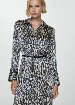 MANGO Sukienki I Kombinezony*Sukienka satynowa ze wzorem