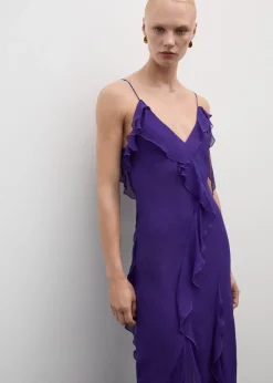 MANGO Sukienki I Kombinezony*Sukienka szyfonowa z falbankami