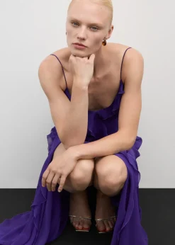 MANGO Sukienki I Kombinezony*Sukienka szyfonowa z falbankami