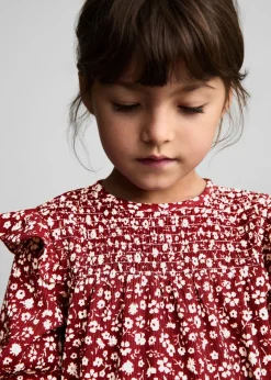 Dzieci MANGO Sukienki I Kombinezony*Sukienka w kwiaty z falbanami