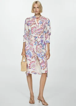 MANGO Sukienki I Kombinezony*Sukienka w kwiaty z kokardą