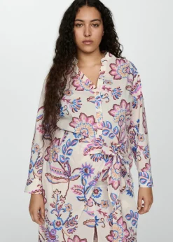 MANGO Sukienki I Kombinezony*Sukienka w kwiaty z kokardą