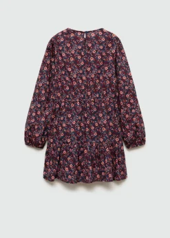 Dzieci MANGO Sukienki I Kombinezony*Sukienka w kwiaty z marszczeniem