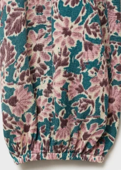 Dzieci MANGO Sukienki I Kombinezony*Sukienka w kwiaty z ozdobnym marszczeniem