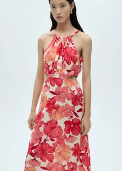 MANGO Sukienki I Kombinezony*Sukienka w kwiaty z wycięciami