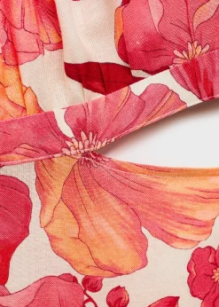 MANGO Sukienki I Kombinezony*Sukienka w kwiaty z wycięciami