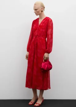 MANGO Sukienki I Kombinezony*Sukienka w kwiaty z węzłem