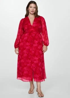 MANGO Sukienki I Kombinezony*Sukienka w kwiaty z węzłem