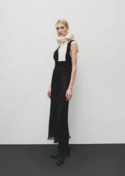 MANGO Sukienki I Kombinezony*Sukienka w lamparcie cętki z dekoltem w szpic