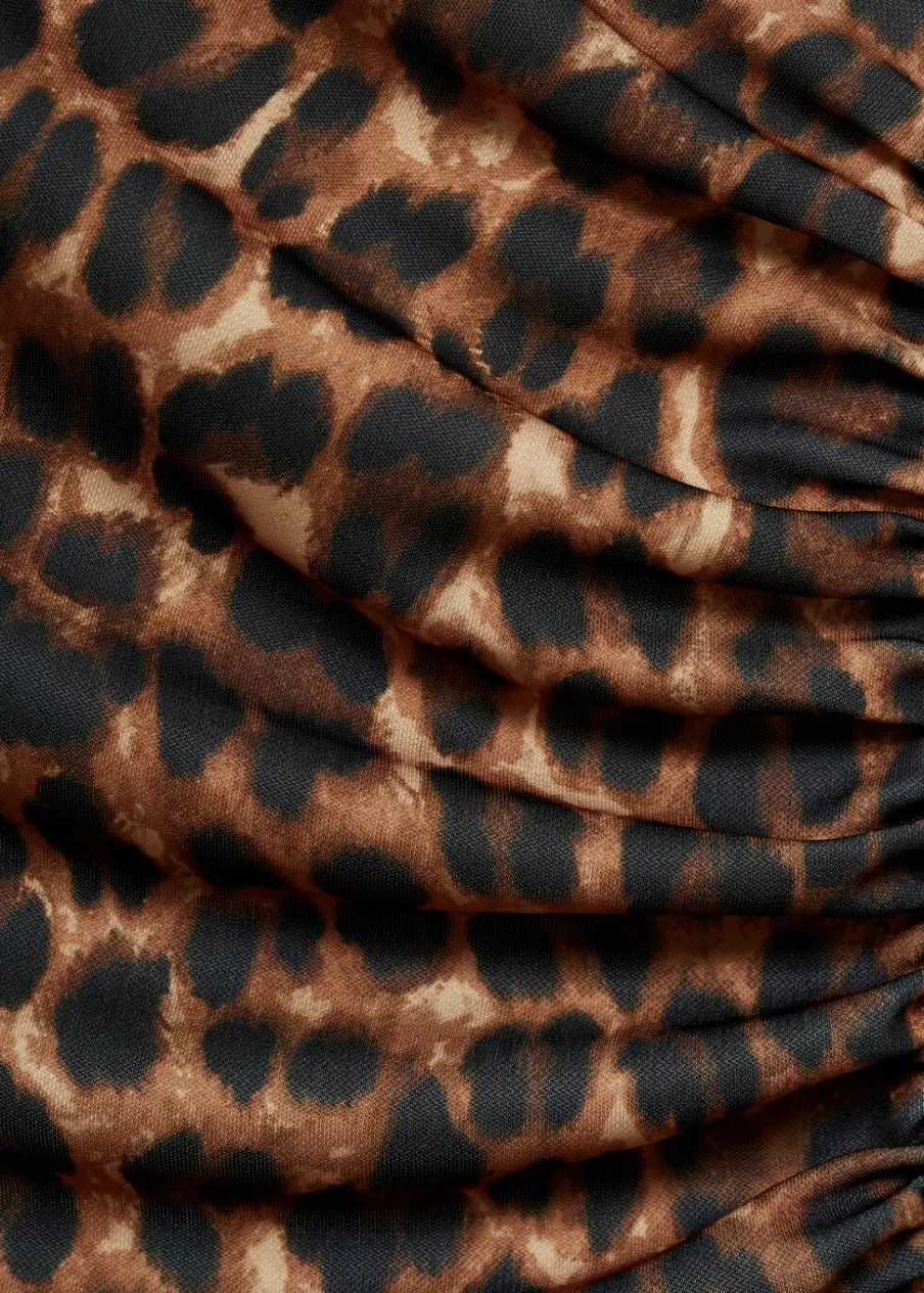 MANGO Sukienki I Kombinezony*Sukienka w panterkę z marszczeniami