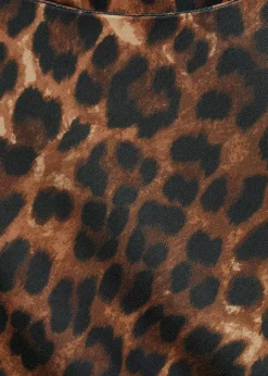 MANGO Sukienki I Kombinezony*Sukienka w panterkę z marszczeniami