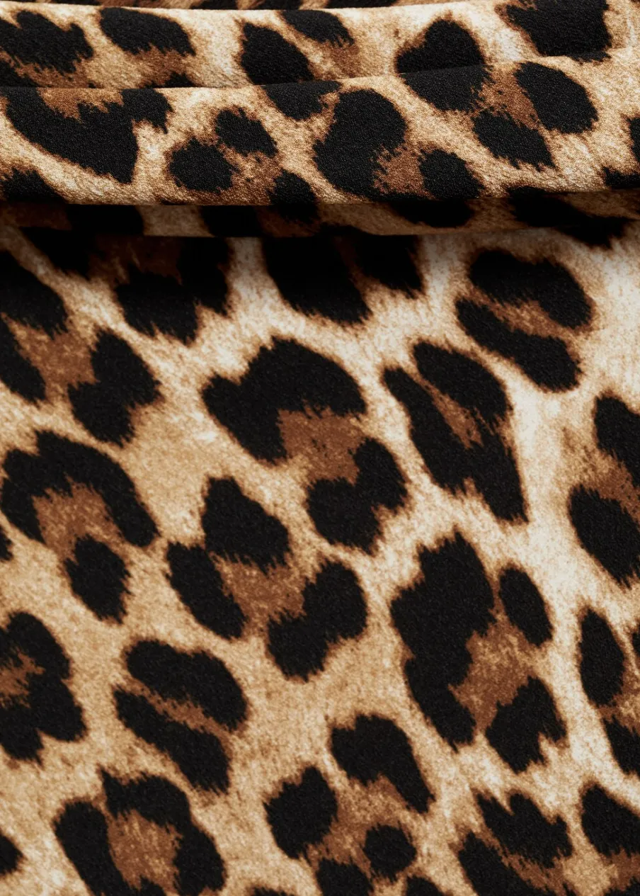 MANGO Sukienki I Kombinezony*Sukienka w panterkę z odkrytymi ramionami