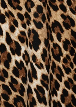 MANGO Sukienki I Kombinezony*Sukienka w panterkę z odkrytymi ramionami