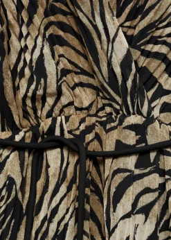 MANGO Sukienki I Kombinezony*Sukienka w panterkę z wiązaniem