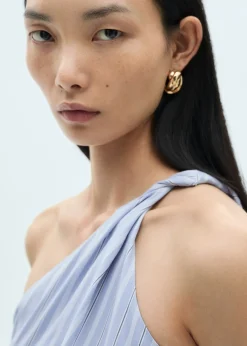 MANGO Sukienki I Kombinezony*Sukienka w paski o asymetrycznym kroju z drapowaniem