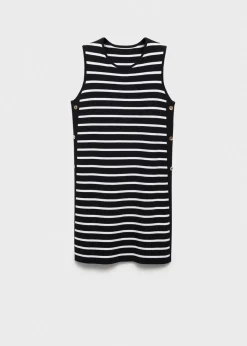 MANGO Sukienki I Kombinezony*Sukienka w paski z metalowymi guzikami
