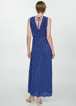MANGO Sukienki I Kombinezony*Sukienka w paski z wiązaniem