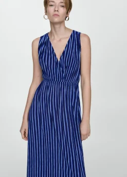 MANGO Sukienki I Kombinezony*Sukienka w paski z wiązaniem