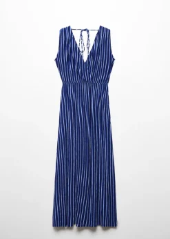 MANGO Sukienki I Kombinezony*Sukienka w paski z wiązaniem