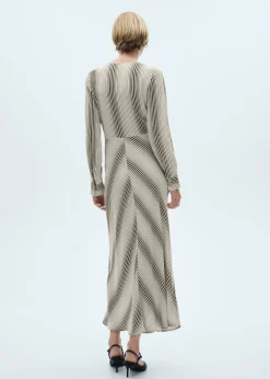 MANGO Sukienki I Kombinezony*Sukienka w paski z wiązaniem
