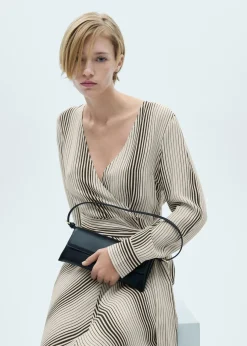 MANGO Sukienki I Kombinezony*Sukienka w paski z wiązaniem