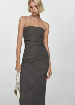 MANGO Sukienki I Kombinezony*Sukienka w prążki bez ramiączek