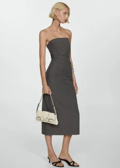 MANGO Sukienki I Kombinezony*Sukienka w prążki bez ramiączek