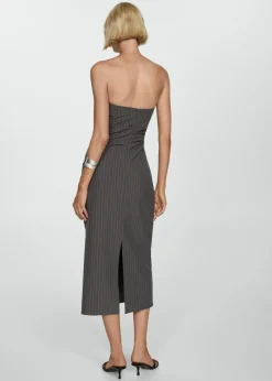MANGO Sukienki I Kombinezony*Sukienka w prążki bez ramiączek