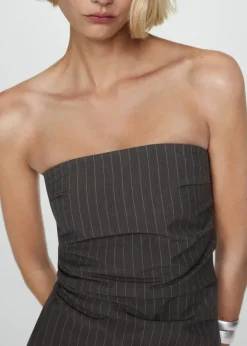 MANGO Sukienki I Kombinezony*Sukienka w prążki bez ramiączek