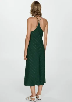 MANGO Sukienki I Kombinezony*Sukienka w prążki z dekoltem halter