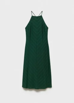 MANGO Sukienki I Kombinezony*Sukienka w prążki z dekoltem halter