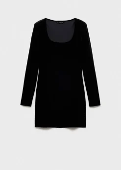 MANGO Sukienki I Kombinezony*Sukienka z aksamitu z dużym dekoltem