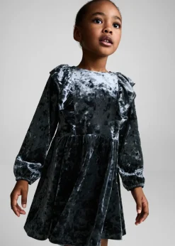 Dzieci MANGO Sukienki I Kombinezony*Sukienka z aksamitu z falbanką