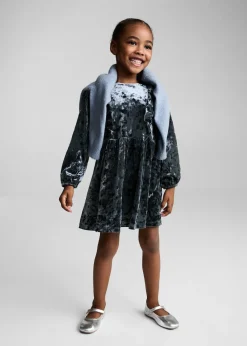 Dzieci MANGO Sukienki I Kombinezony*Sukienka z aksamitu z falbanką