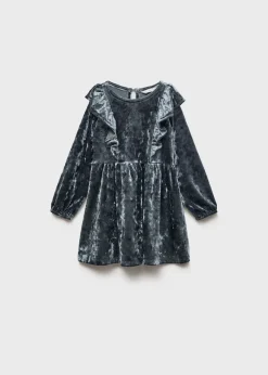 Dzieci MANGO Sukienki I Kombinezony*Sukienka z aksamitu z falbanką