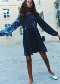 Dzieci MANGO Sukienki I Kombinezony*Sukienka z aksamitu z falbanką