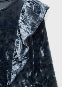 Dzieci MANGO Sukienki I Kombinezony*Sukienka z aksamitu z falbanką