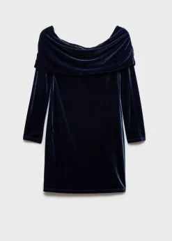 MANGO Sukienki I Kombinezony*Sukienka z aksamitu z odkrytymi ramionami