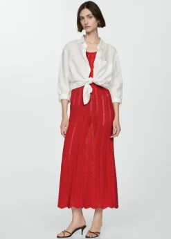 MANGO Sukienki I Kombinezony*Sukienka z ażurowej dzianiny z wiązaniem