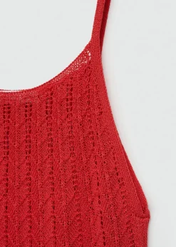 MANGO Sukienki I Kombinezony*Sukienka z ażurowej dzianiny z wiązaniem