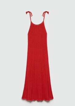 MANGO Sukienki I Kombinezony*Sukienka z ażurowej dzianiny z wiązaniem