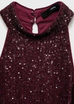 MANGO Sukienki I Kombinezony*Sukienka z cekinami dekolt halter