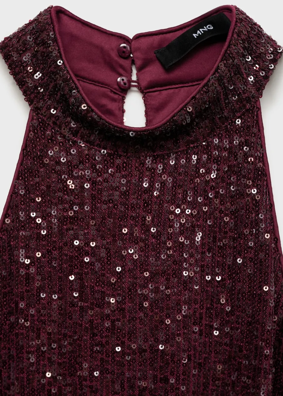 MANGO Sukienki I Kombinezony*Sukienka z cekinami dekolt halter