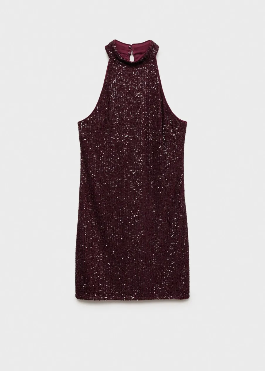 MANGO Sukienki I Kombinezony*Sukienka z cekinami dekolt halter