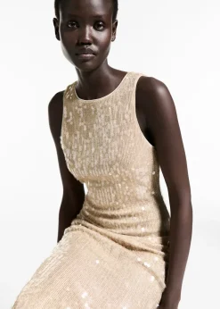 MANGO Sukienki I Kombinezony*Sukienka z cekinami i dekoltem na plecach