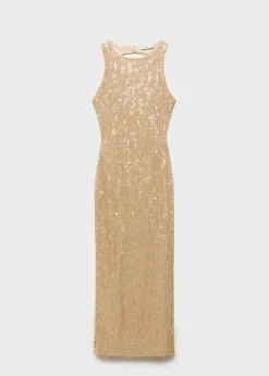 MANGO Sukienki I Kombinezony*Sukienka z cekinami i dekoltem na plecach