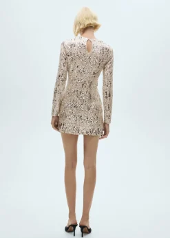 MANGO Sukienki I Kombinezony*Sukienka z cekinami i poduszkami na ramionach