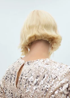 MANGO Sukienki I Kombinezony*Sukienka z cekinami i poduszkami na ramionach