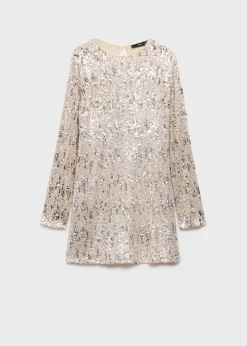 MANGO Sukienki I Kombinezony*Sukienka z cekinami i poduszkami na ramionach